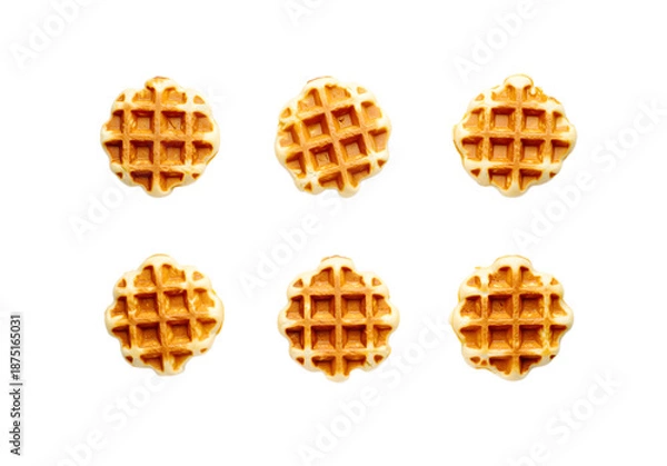 Obraz Belgian waffle isolated on White Background