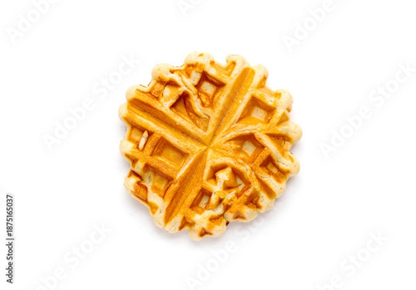Obraz Belgian waffle isolated on White Background