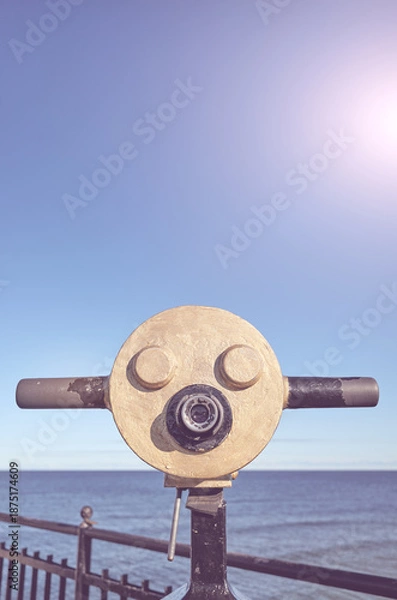 Obraz Viewing scope at a viewpoint, selective focus, color toning applied.