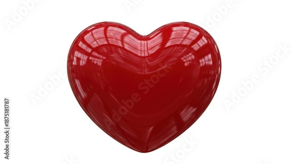 Obraz Red heart icon isolated on transparent background
