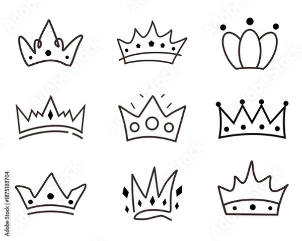 Fototapeta crown icons set