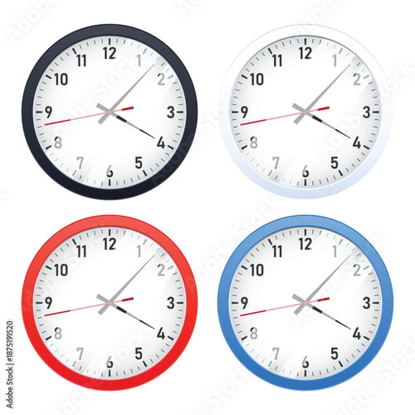 Obraz Modern Analog Wall Clock Vector Illustration