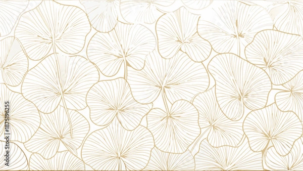 Obraz Golden Floral Pattern Background