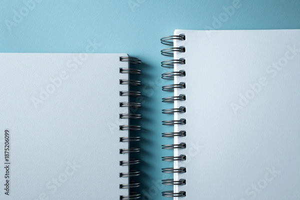 Obraz Notebook Spiral on a Light Blue Background