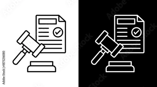 Obraz Justice White Icon Set Design