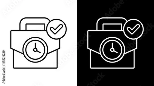 Obraz Work Ethics White Icon Set Design