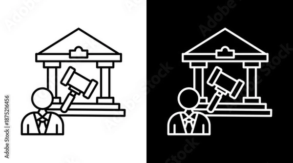 Obraz Governance White Icon Set Design