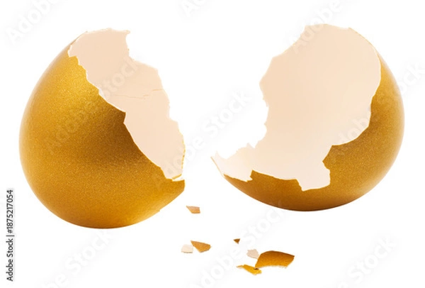 Obraz broken golden egg