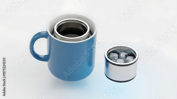 Obraz Mug With Removable Ice Core Mockup Rapid Cooling Technology