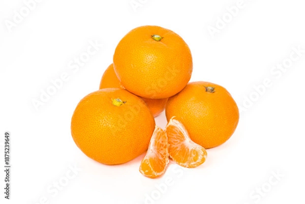 Obraz tangerines on white background