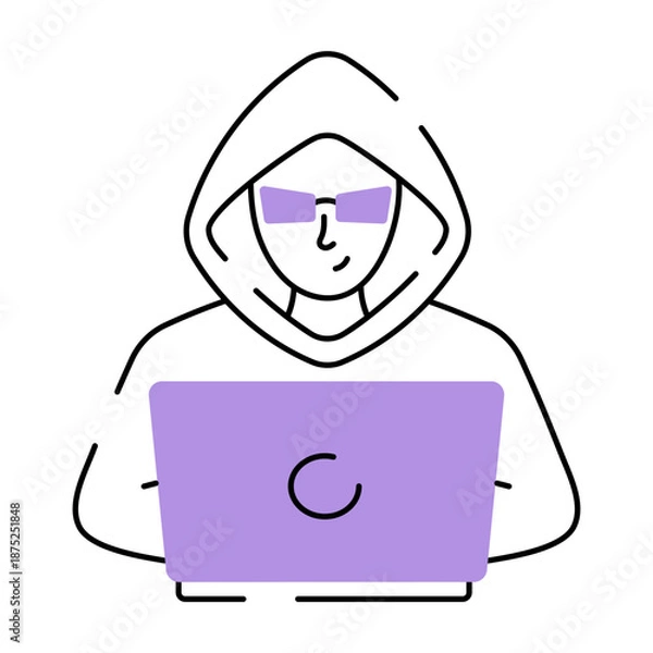 Obraz A sketchy style illustration representing hacker