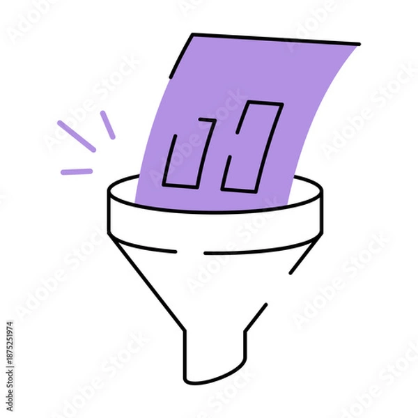 Obraz A sketchy style illustration representing data filter