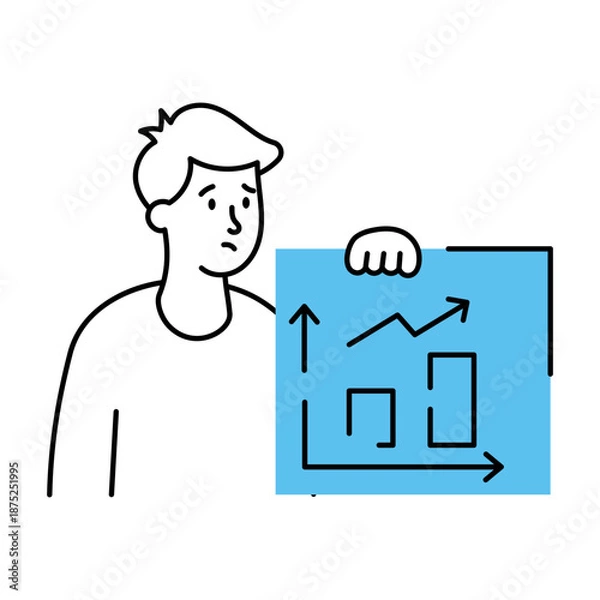 Obraz A sketchy style illustration representing predictive analytics