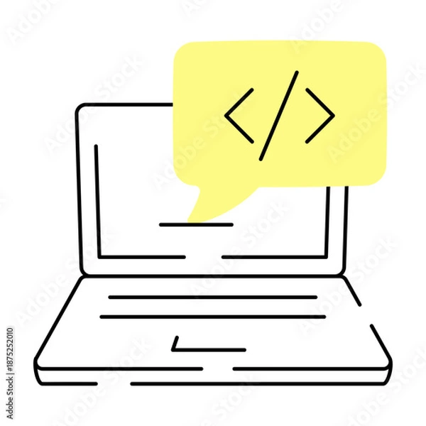 Obraz A sketchy style illustration representing software development