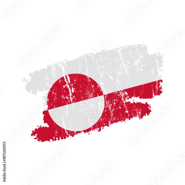 Obraz Greenland flag with grunge effect, vector illustration