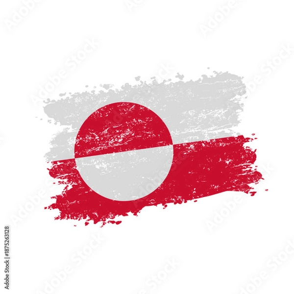 Obraz Greenland flag with grunge effect, vector illustration