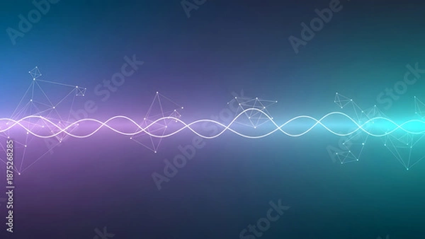 Obraz Abstract Blue Tech Background with Glowing Connections, Abstract Background.