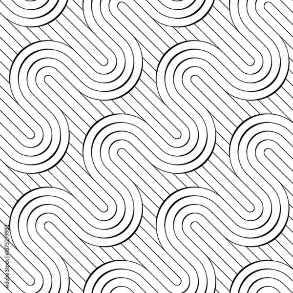 Obraz Abstract seamless pattern. Modern geometric background. Fine line grid.