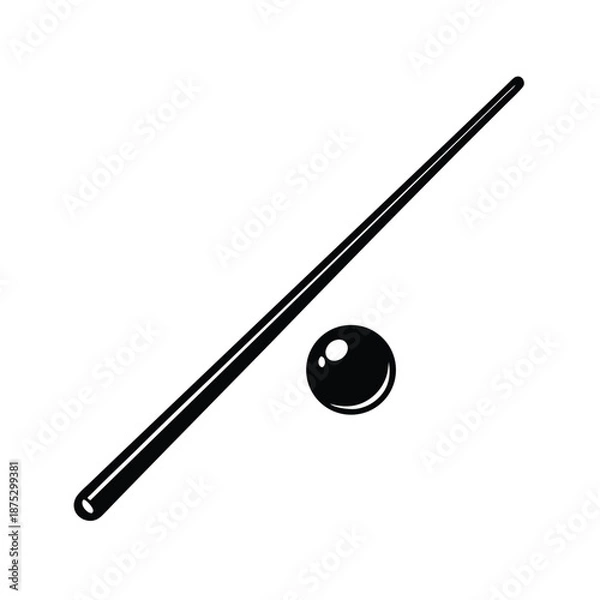Obraz Pool Cue And Ball Icon