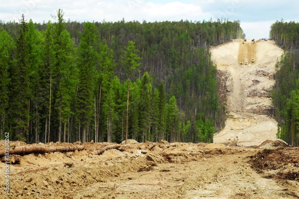 Obraz Construction site of oil pipeline