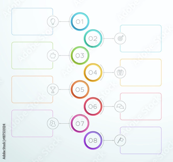 Obraz Infographic Number Circle Rings 1 to 8 Vector