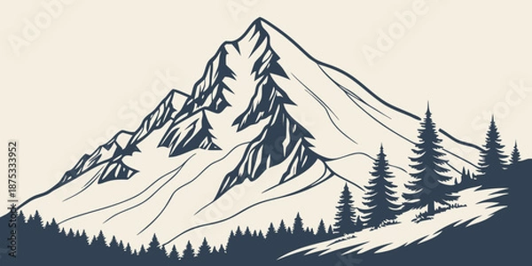 Obraz Abstract Mountain Range Minimal Vector Design