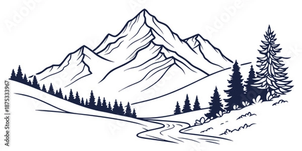Obraz Modern Mountain Nature Background Vector