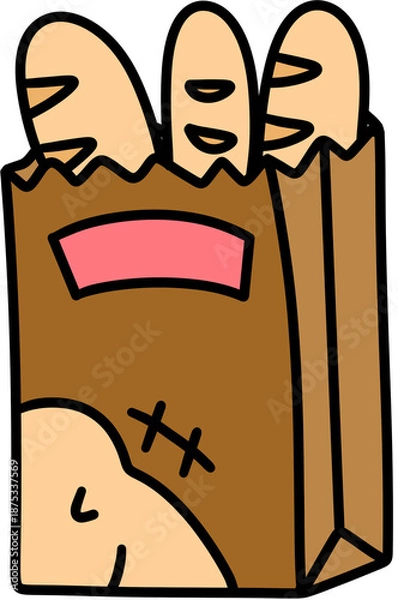 Fototapeta Paper bag for bread