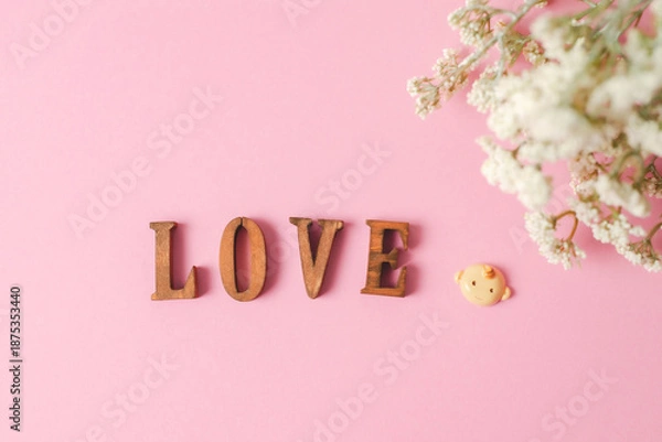 Obraz LOVEと赤ちゃんの文字イメージ