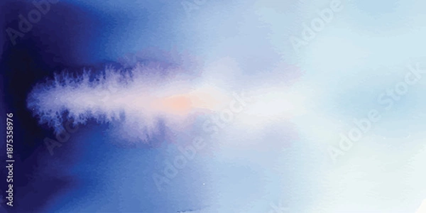 Obraz Dark blue watercolor background vector with light diffusion effect and gradient texture