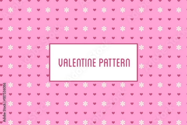 Obraz Vector hearts and flowers pattern. Design of hand drawn objects for St. Valentine's day, wedding