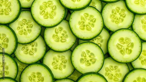 Fototapeta Cucumber Slice Close Up