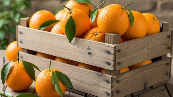 Fototapeta Orange Fruit Crate Scene