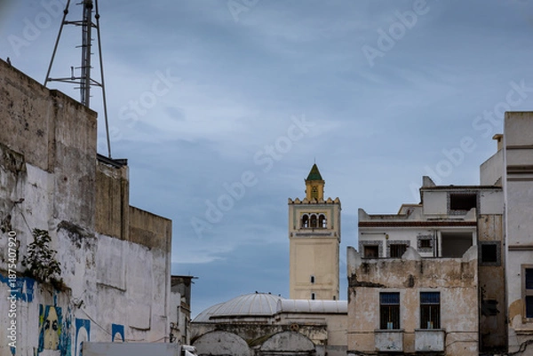 Obraz Skyline with a mosque, Bizerte, Tunisia