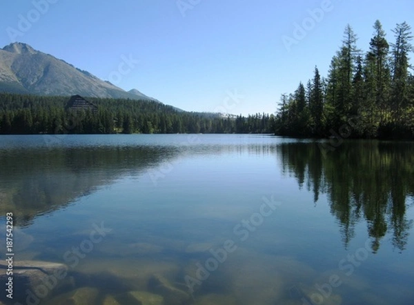 Fototapeta Reflection in the Strbske Pleso lake, Slovakia