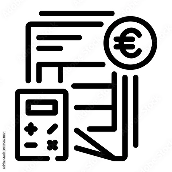 Obraz euro line icon