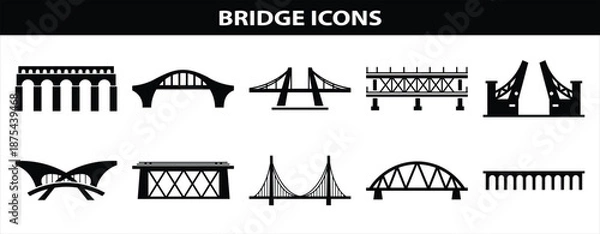 Fototapeta Bridge Icons Set