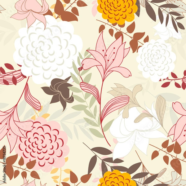 Fototapeta floral seamless pattern