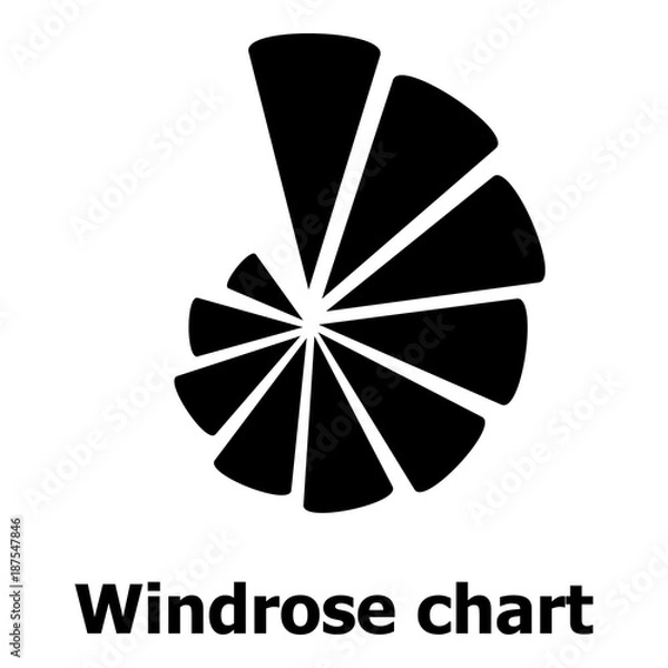 Fototapeta Windrose chart icon, simple style.