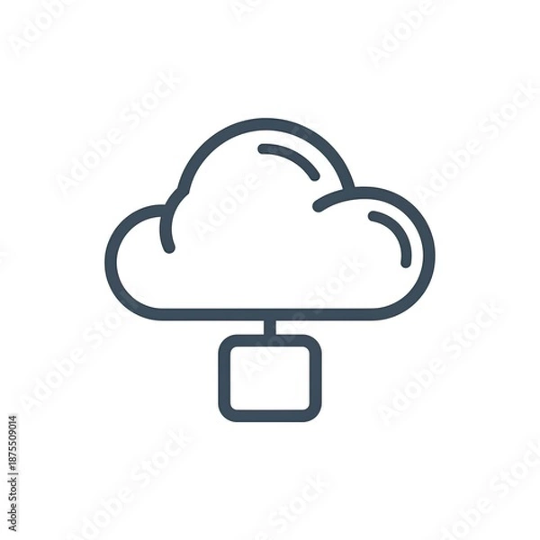 Fototapeta Cloud Computing Icon Data Storage Technology Server Network Concept