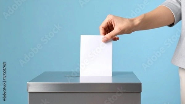 Obraz シンプルな投票をする人の手