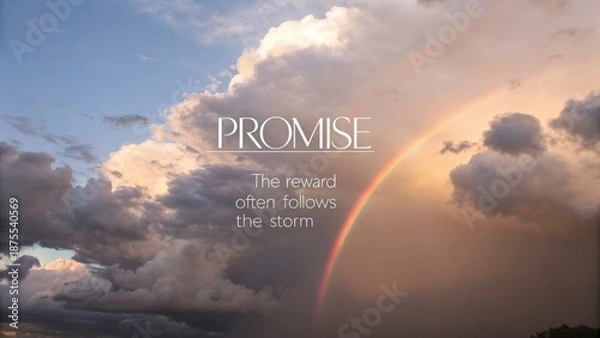 Obraz Abstract Cloudscape with Promise Rainbow, Softly Lit