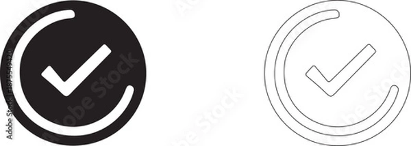 Obraz Confirmation button. Vector icon indicating successful task completion.