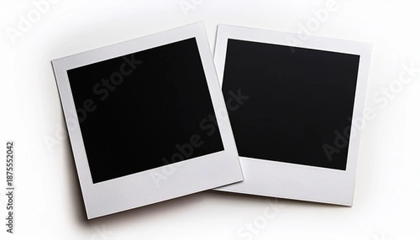 Fototapeta Two Blank Instant Photo Frames Slightly Overlapping