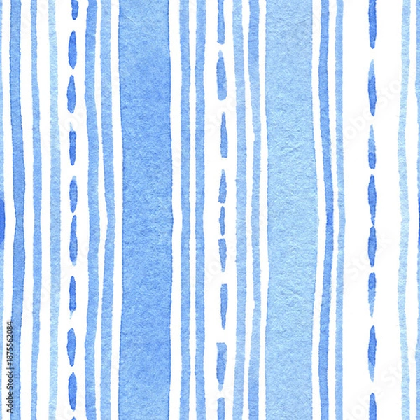 Obraz Soft Blue Watercolor Hand Painted Seamless Pattern
