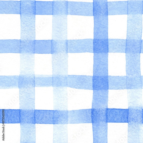 Obraz Soft Blue Watercolor Hand Painted Seamless Pattern