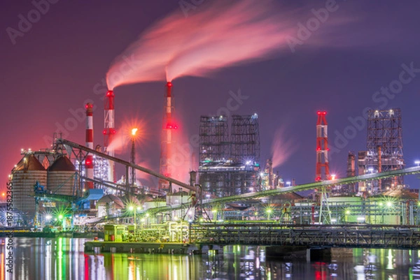 Obraz 岡山県　倉敷市　水島工場夜景