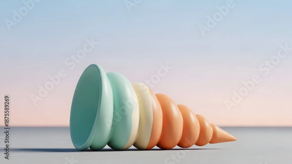 Obraz Vibrant gradient cones against a calm sky