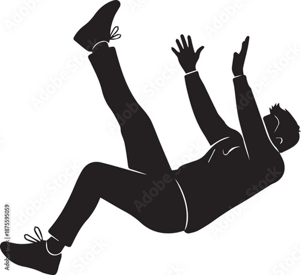 Obraz Person falling silhouette