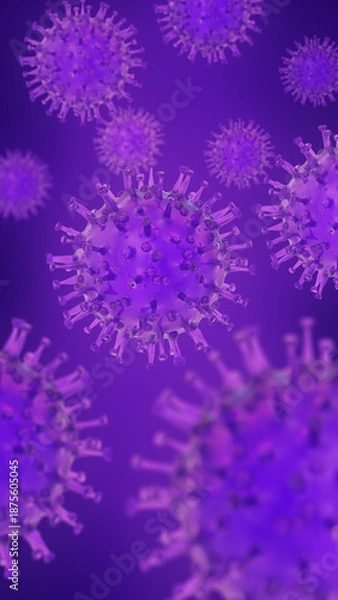 Obraz Purple virus replicating, representing a global pandemic